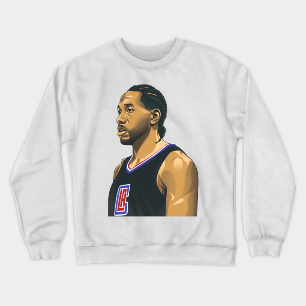 Kawhi Leonard Vector Tees Crewneck Sweatshirt by knnthmrctn